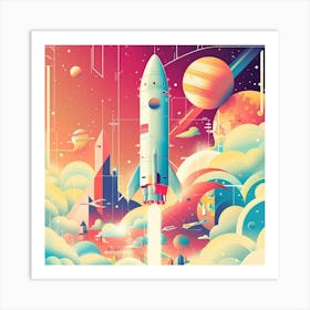 Space Rocket 2 Art Print