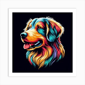 Colorful Retriever Dog Art Print