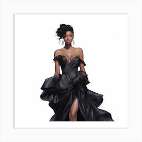 Black Woman In Evening Gown Art Print