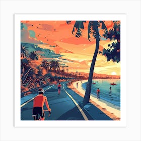 Sunset On The Beach 1 Art Print