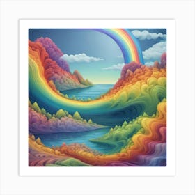 Rainbow land Art Print