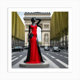 Estatua Rojinegra En Paris Art Print