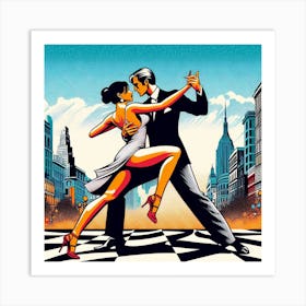 Tango Dance, pop art Art Print