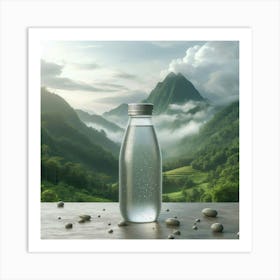 Water Bottle On A Table Art Print