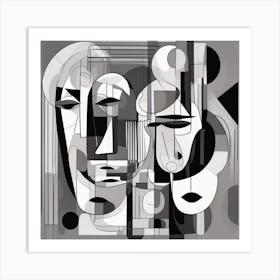 Abstract Faces Formed From Intricate Art Print