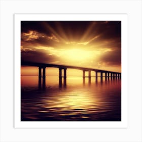 Sunset Over The Bridge 2 Art Print