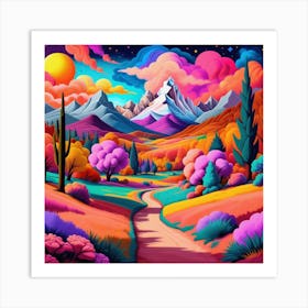 Colorful Landscape Painting 1 Art Print