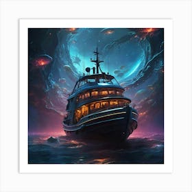 Ship And Ocean 1 Art Print