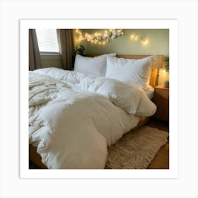 A Photo Of A Bed With A Large (6) Art Print