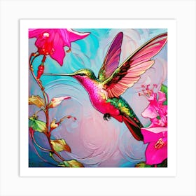 Fuschia Hummingbird Art Print