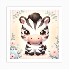 Cute Zebra Art Print