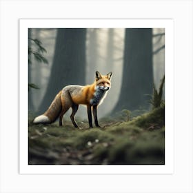 Red Fox In The Forest 29 Art Print