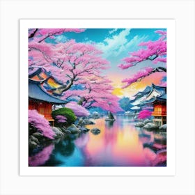 Cherry Blossoms In Japan Art Print