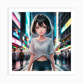 Anime Girl 4 Art Print