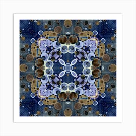 Abstract Pattern Dark Blue Indigo Art Print