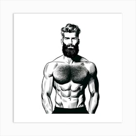 Bearded Man Art Print