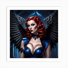 Pinup Girl With Wings Art Print