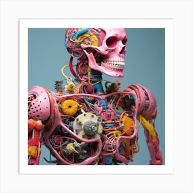 Pink Skeleton Art Print