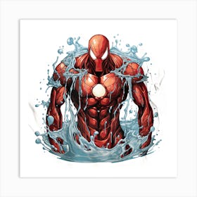 Iron Man Splashing Water Art Print