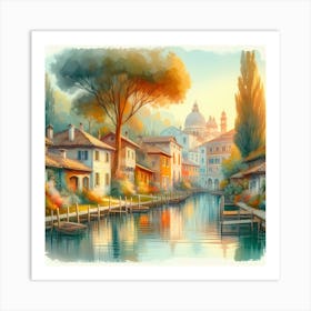 Venice Watercolor Painting 1 Art Print