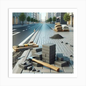 Construction Site In The City Art Print