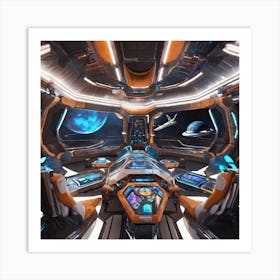 Futuristic Spaceship Interior Art Print