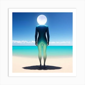 Man Standing On The Beach 1 Art Print