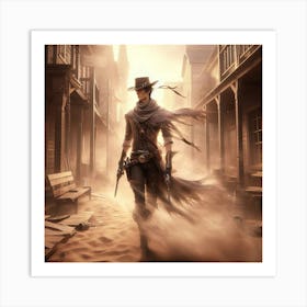 Cowboy In The Old West 1 Art Print