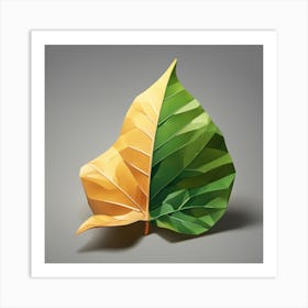 Leaf yellow and green Art Print