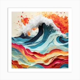 Paper Ocean Wave Art Print