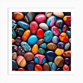 Colorful Pebbles Background Art Print