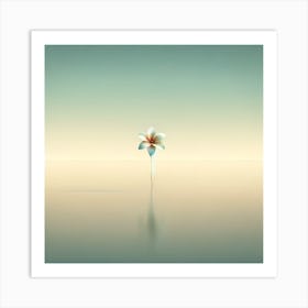 Single Flower In The Water Art Print