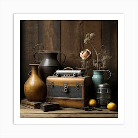 Photograph - Antiques On A Wooden Table Art Print