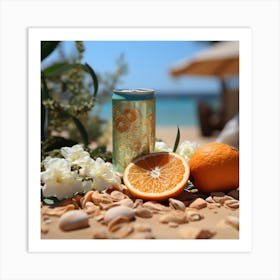 Orange drink on The Beach Art Print