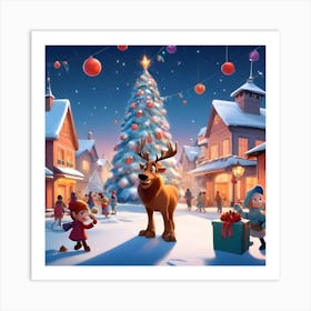 Christmas Village 1 Art Print