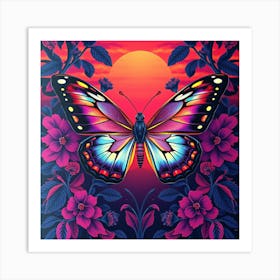 Butterfly At Sunset 4 Art Print