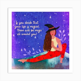 Yoga Witch Magic Art Print