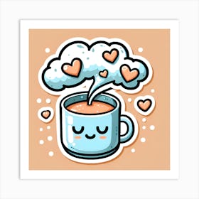 Kawaii Coffee Art Print