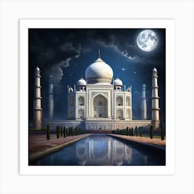 Taj Mahal At Night Art Print