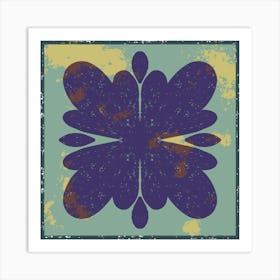 Old Folk Art Tiles 1 Art Print