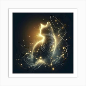 Cat With Stars Art Print