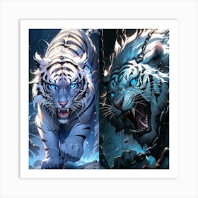 White Tiger Art Print