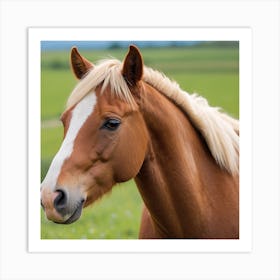 Horse In A Field Photo Art Print