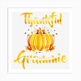 Thankful Grammie Pumpkinthankful Grateful Thanksgiving Pajam Art Print