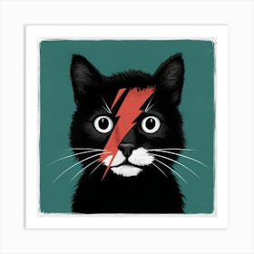 Cat With Lightning Bolt Art Print