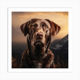 Chocolate Labrador Art Print