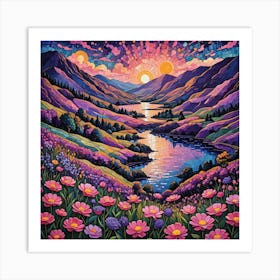 Sunset In The Mountains 14 Art Print