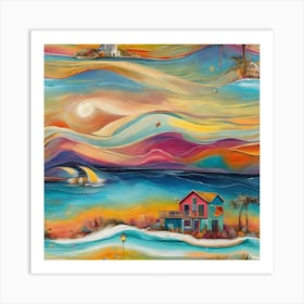 Sunset At The Beach Art Print