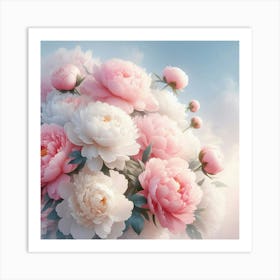 Pink Peonies 4 Art Print