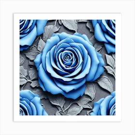 Blue Roses 14 Art Print